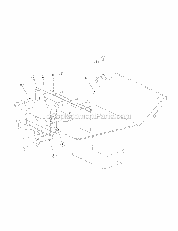 Floor Panel Assembly Diagram and Parts List for M60-KW 53CB5D8X750 Cub Cadet Sprayer